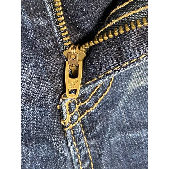 American Eagle Outfitters Jegging Woman Size 4 Super Stretch Ripple Dark Wash - Picture 5 of 16